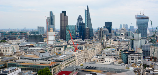 LONDON, UK - JULY 19, 2014: City of London one of the leading centers of global finance. Skyline on...