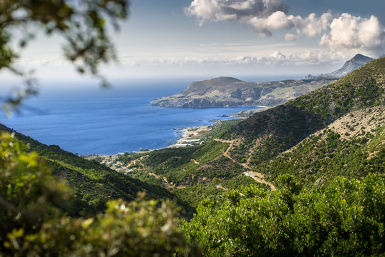 Picturesque seaview from the mountains, Falassarna, Crete