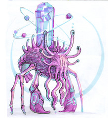 reasonable crab with a crystal on a back