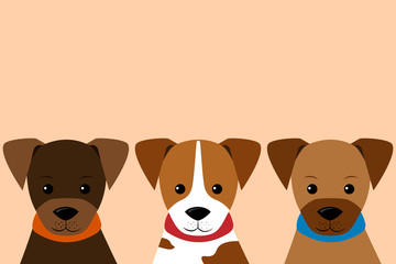 set of little Puppy in flat style.