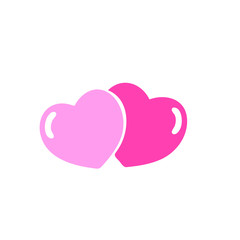 Two hearts - vector icon
