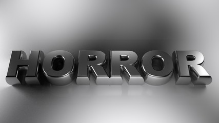 Naklejka premium HORROR metallic chrome write - 3D rendering