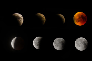 The beginning of the lunar eclipse in Eskisehir in Turkey  July 27 , 2018