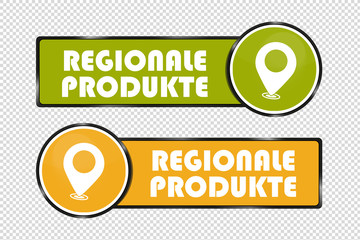 German Square And Circle Buttons Regional Products - Vector Illustration - Isolated On Transparent Background