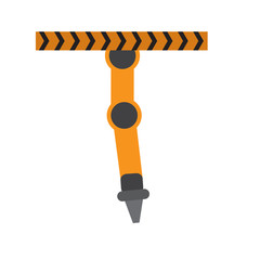 Isolated industrial robot arm icon