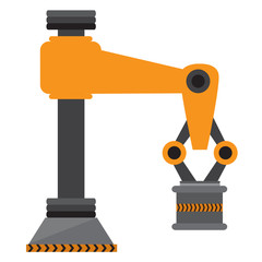 Isolated industrial robot arm icon