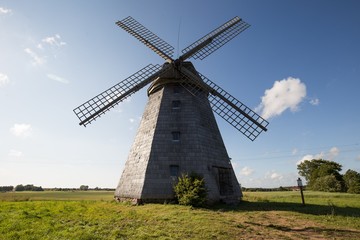 Fototapeta na wymiar Traditional windmill in Lithuania.