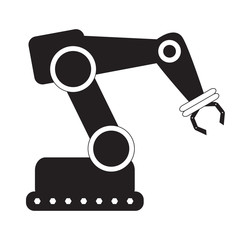 Isolated industrial robot arm icon