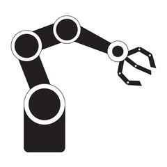 Isolated industrial robot arm icon