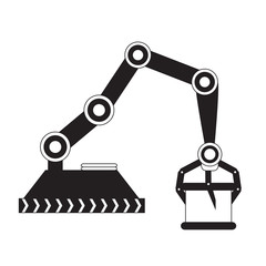 Isolated industrial robot arm icon