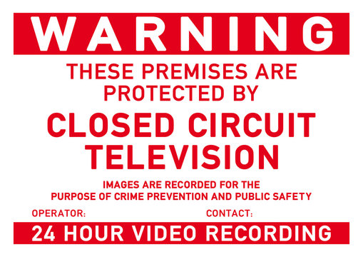 vss74 VideoSurveillanceSign vss - these premises are protected by closed circuit television / images are recorded for the purpose of crime prevention and public safety / 24 hour video recording e6418