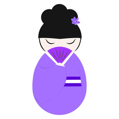 Obraz na płótnie Canvas Cute geisha character