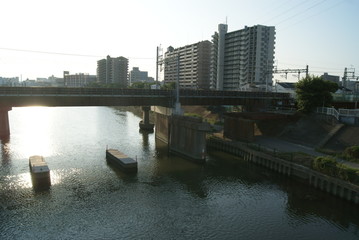 川のある風景（時間の経過）