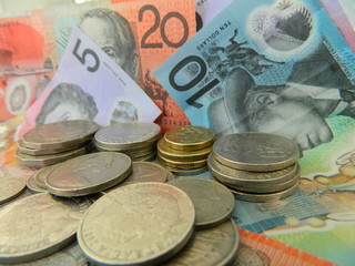 Close up of some Australian currency
