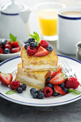 Baked french toast with cream cheese filling