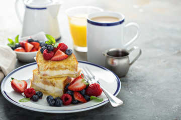 Baked french toast with cream cheese filling