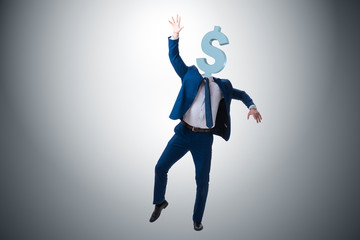 Businessman with dollar sign instead of head