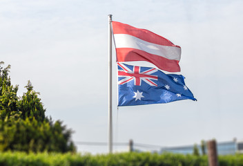 Flags of Austria and Australia