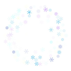 Falling down snow confetti, snowflake vector border. Festive winter, Christmas, New Year sale background. Cold weather, winter storm, scatter texture. Hipster snowfall falling snowflakes cool confetti