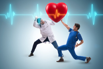 Man doctor in cardiology telemedicine concept