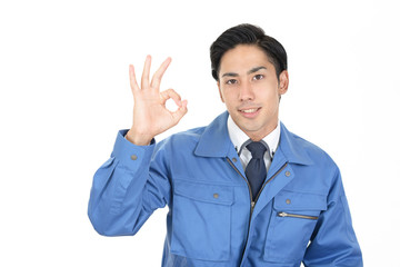 若い男性　労働者
