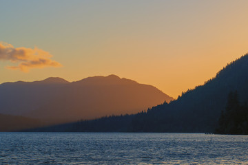 Sunset over the lake