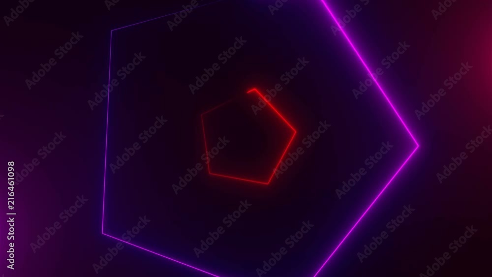 Poster many neon triangles in space, abstract computer generated backdrop, 3d rendering backdround