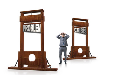 Businessman in crisis business concept