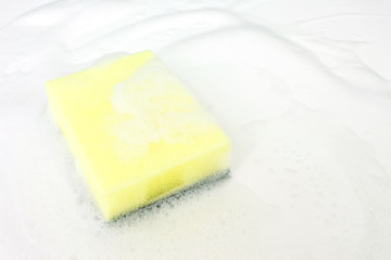 Bubbles foam white washing cleaning sponge