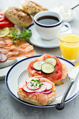 Bagels and lox platter