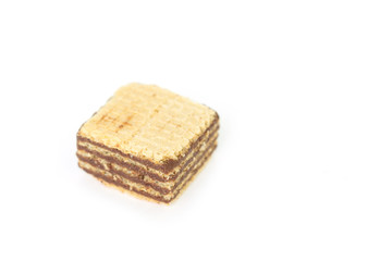 wafer chocolate dessert on white background