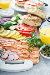 Bagels and lox platter