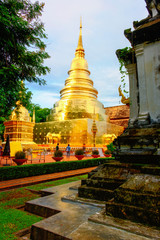 Pagoda golden at wat pra sing,Chiangmai thailand