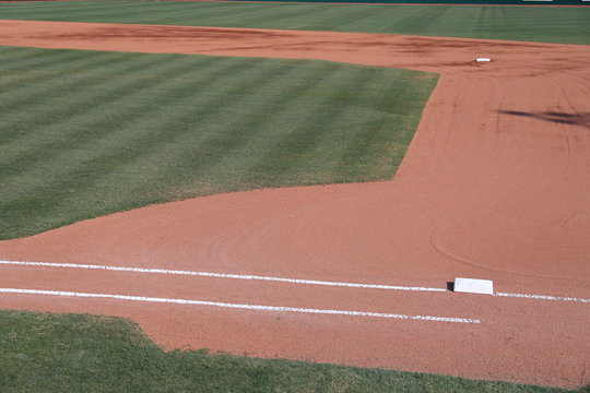 Baseball infield with 1st base