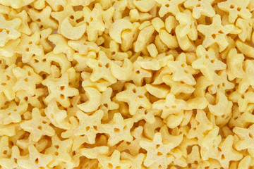 corn flakes top view on white background.