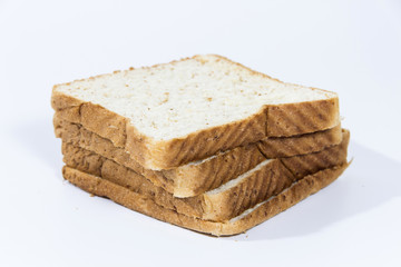 SLICES LOAF OF BREAD ISOLATED WITH WHITE BACKGROUND