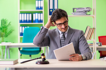 Young handsome lawyer working in the office 