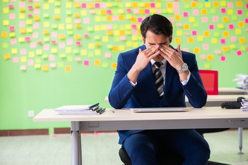Businessman with many conflicting priorities   