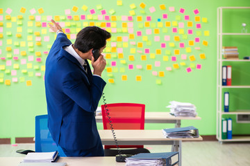 Businessman with many conflicting priorities   
