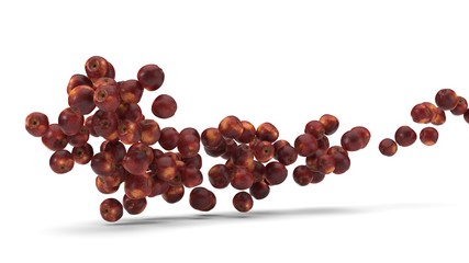 flock of apples. realistic 3d illustration