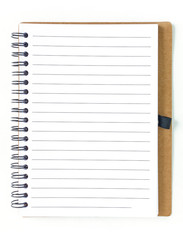 notebook right page on white background.