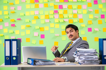 Businessman having trouble with his priorities