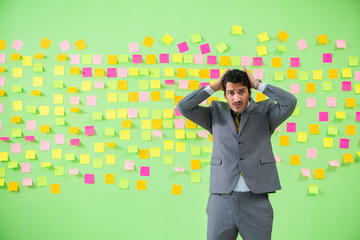 Businessman with many business priorities