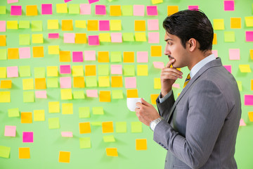 Businessman with many business priorities