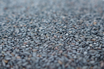 Pile of black sesame background.