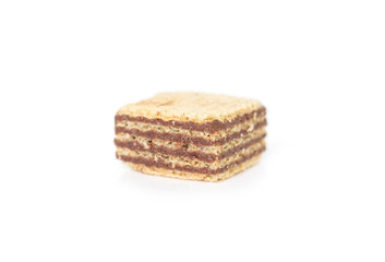 wafer chocolate dessert on white background