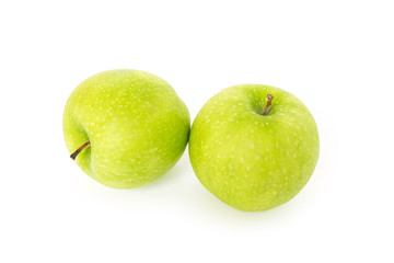 green apple on white background