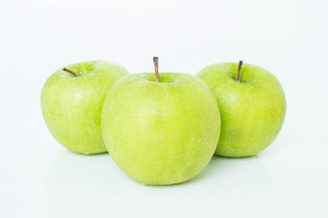 green apple on white background