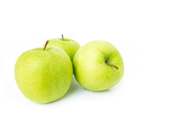 green apple on white background