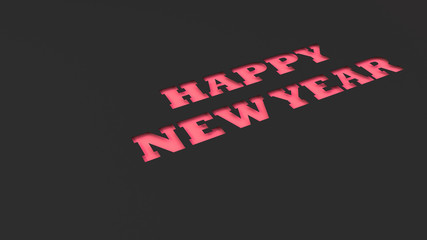 Fototapeta na wymiar Red Happy New Year words cut in black paper